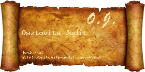 Osztovits Judit névjegykártya